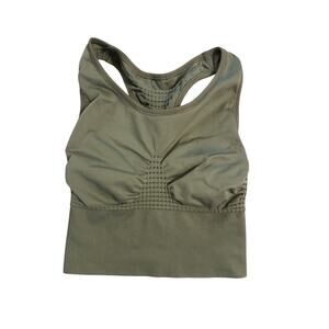 Women XS Sweaty Betty Stamina Racerback Sports Bra Longline Mesh Pomelo Green